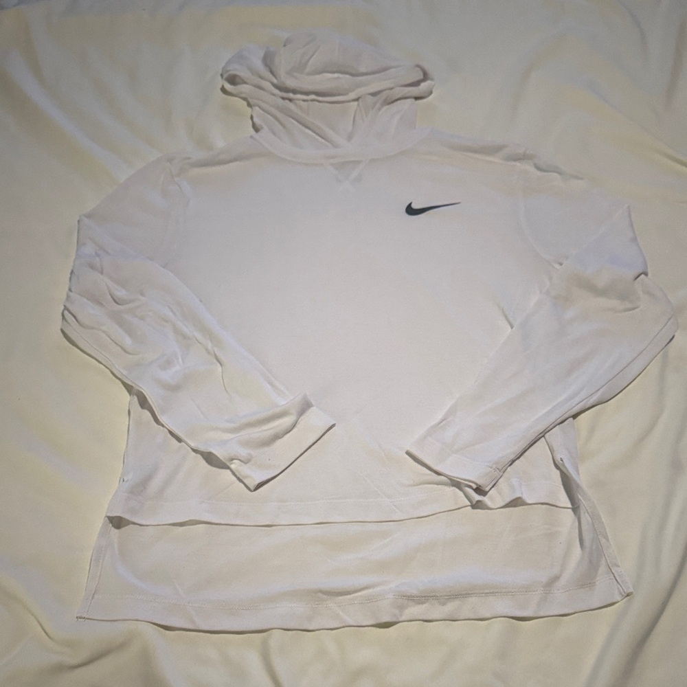 Nike Dri-FIT White Tee with Gray Logo